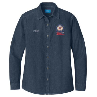 Ladies Long Sleeve Value Denim Shirt - Farris Wheel Logo Thumbnail