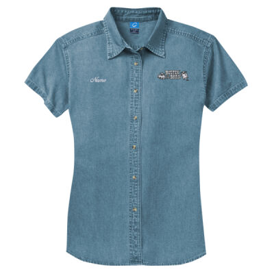Ladies Short Sleeve Value Denim Shirt - Bustinin In The Barn Thumbnail